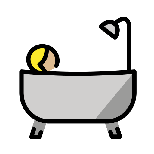 Bath: Medium-Light Skin Tone on OpenMoji