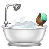 Bath: Medium-Dark Skin Tone on WhatsApp