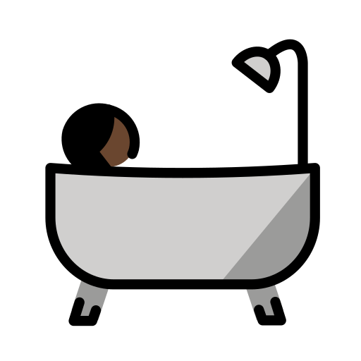 Bath: Dark Skin Tone on OpenMoji