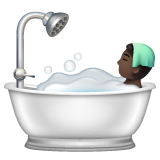 Bath: Dark Skin Tone on WhatsApp