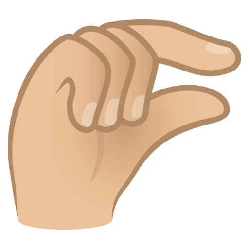 Pinching Hand: Medium-Light Skin Tone on JoyPixels