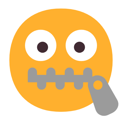 Zipper-mouth Face on Microsoft Fluent