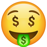 Money-mouth Face on WhatsApp