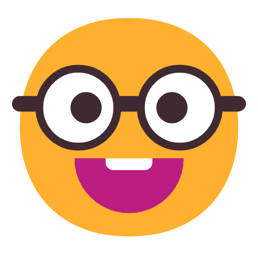 Nerd Face on Microsoft Fluent