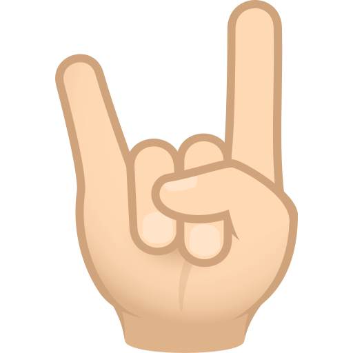 Sign Of The Horns: Light Skin Tone on JoyPixels