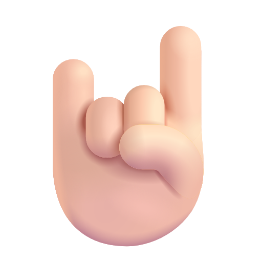 Sign Of The Horns: Light Skin Tone on Microsoft 3D