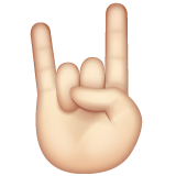 Sign Of The Horns: Light Skin Tone on WhatsApp