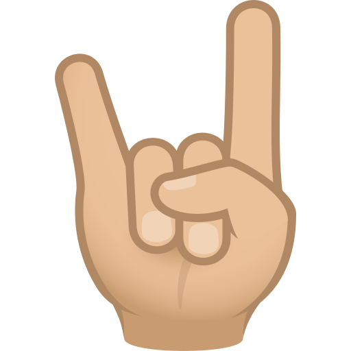 Sign Of The Horns: Medium-Light Skin Tone on JoyPixels