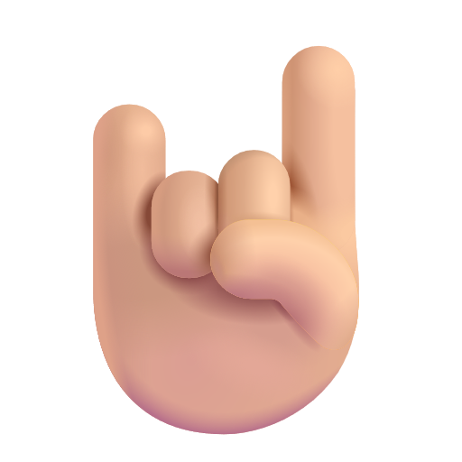 Sign Of The Horns: Medium-Light Skin Tone on Microsoft 3D