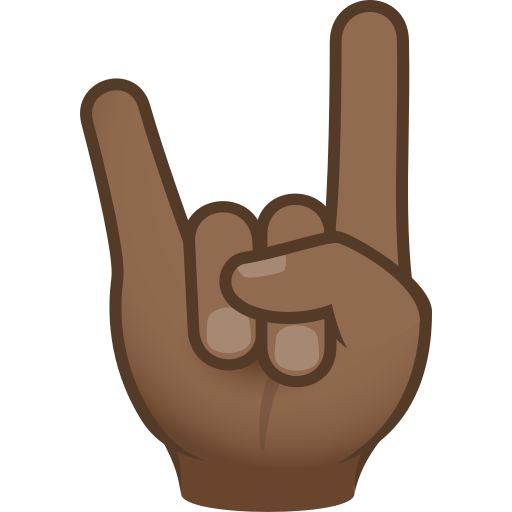 Sign Of The Horns: Medium-Dark Skin Tone on JoyPixels