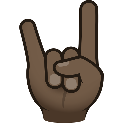Sign Of The Horns: Dark Skin Tone on JoyPixels