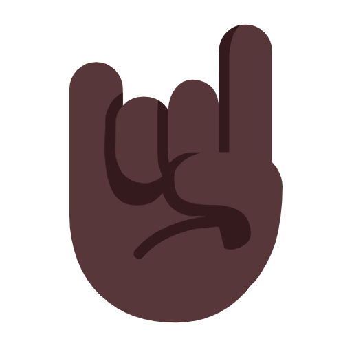 Sign Of The Horns: Dark Skin Tone on Microsoft Fluent