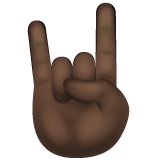 Sign Of The Horns: Dark Skin Tone on WhatsApp