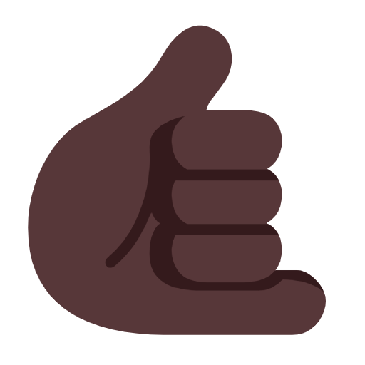 Call Me Hand: Dark Skin Tone on Microsoft Fluent