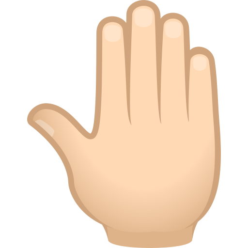 Raised Back Of Hand: Light Skin Tone on JoyPixels