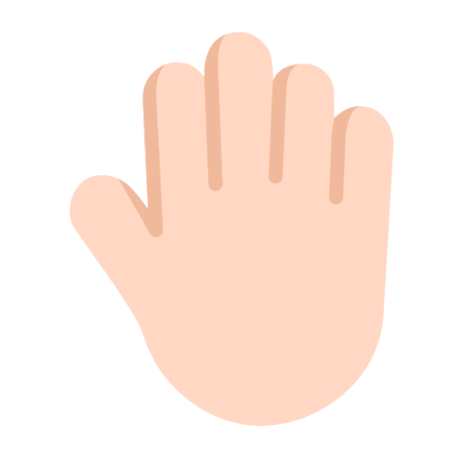 Raised Back Of Hand: Light Skin Tone on Microsoft Fluent