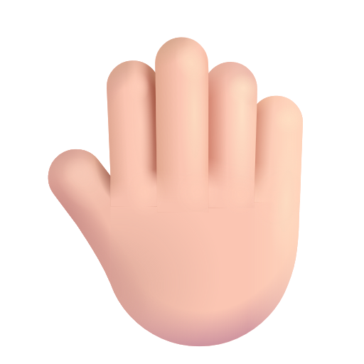 Raised Back Of Hand: Light Skin Tone on Microsoft 3D