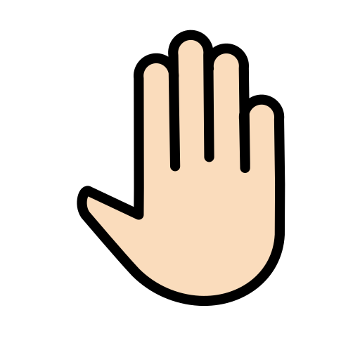 Raised Back Of Hand: Light Skin Tone on OpenMoji