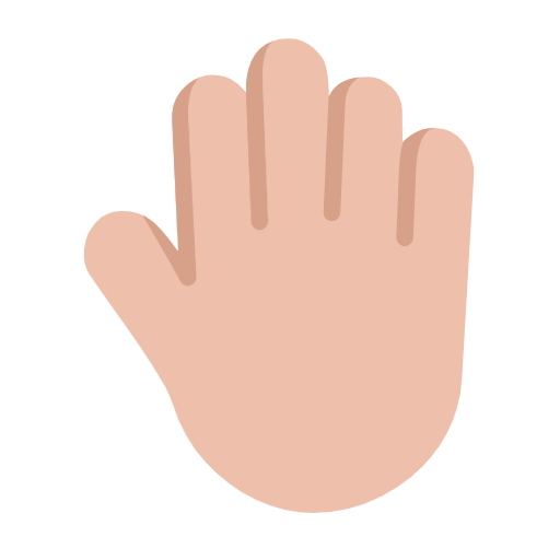 Raised Back Of Hand: Medium-Light Skin Tone on Microsoft Fluent
