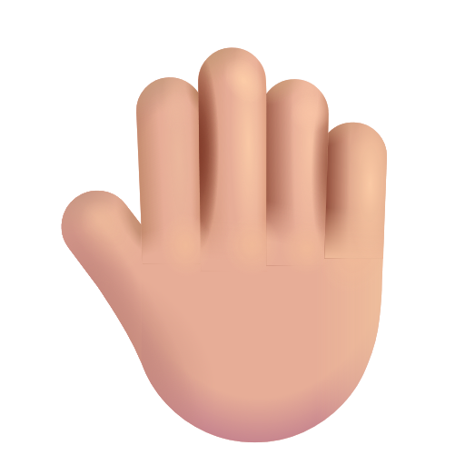 Raised Back Of Hand: Medium-Light Skin Tone on Microsoft 3D