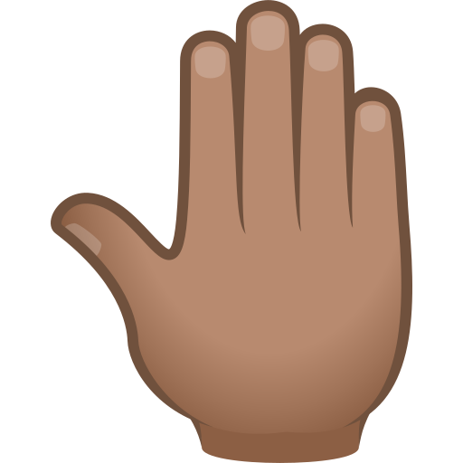 Raised Back Of Hand: Medium Skin Tone on JoyPixels