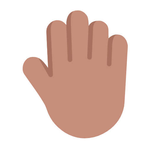 Raised Back Of Hand: Medium Skin Tone on Microsoft Fluent