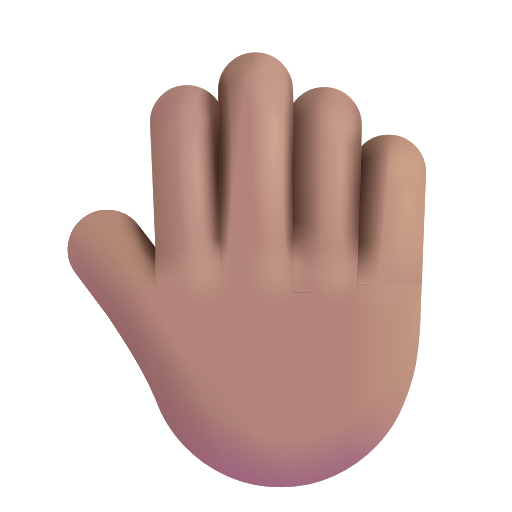 Raised Back Of Hand: Medium Skin Tone on Microsoft 3D