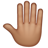 Raised Back Of Hand: Medium Skin Tone on WhatsApp