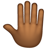 Raised Back Of Hand: Medium-Dark Skin Tone on WhatsApp