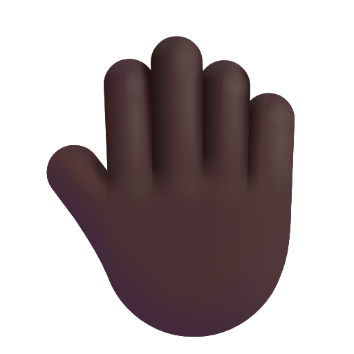 Raised Back Of Hand: Dark Skin Tone on Microsoft 3D