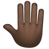Raised Back Of Hand: Dark Skin Tone on WhatsApp