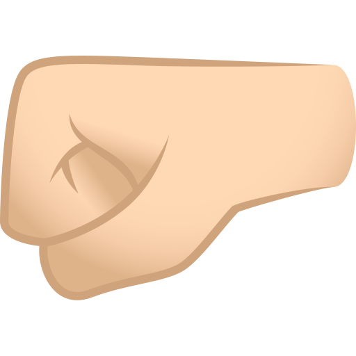 Left-facing Fist: Light Skin Tone on JoyPixels