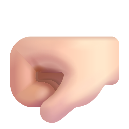 Left-facing Fist: Light Skin Tone on Microsoft 3D