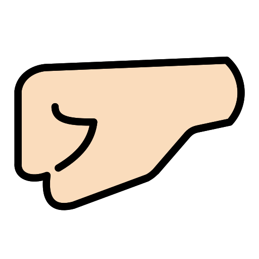 Left-facing Fist: Light Skin Tone on OpenMoji