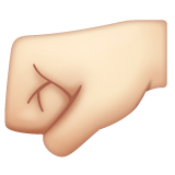 Left-facing Fist: Light Skin Tone on WhatsApp