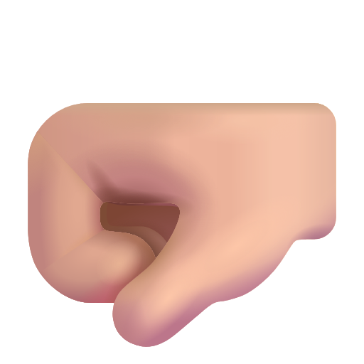 Left-facing Fist: Medium-Light Skin Tone on Microsoft 3D