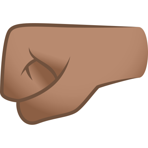 Left-facing Fist: Medium Skin Tone on JoyPixels