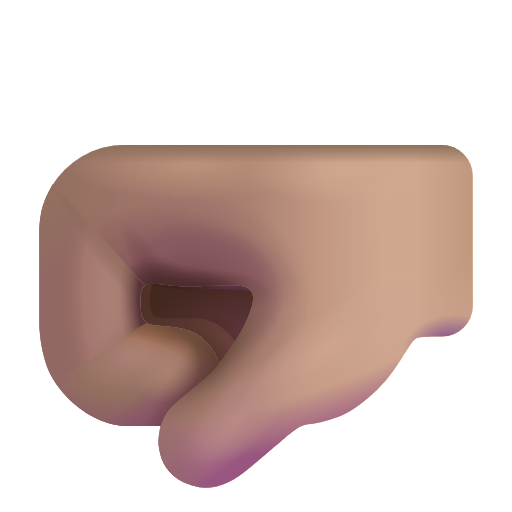 Left-facing Fist: Medium Skin Tone on Microsoft 3D
