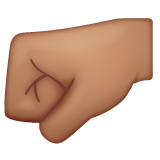 Left-facing Fist: Medium Skin Tone on WhatsApp