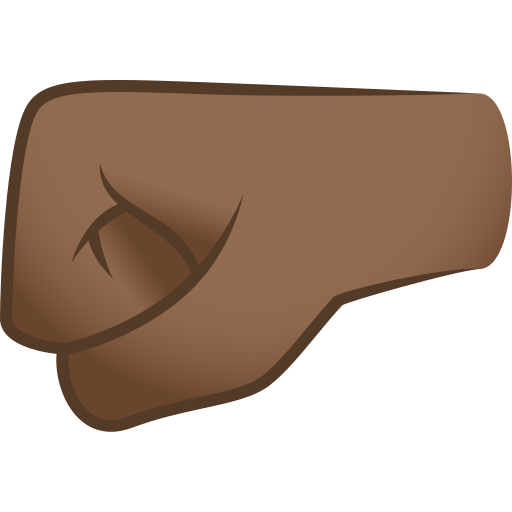 Left-facing Fist: Medium-Dark Skin Tone on JoyPixels