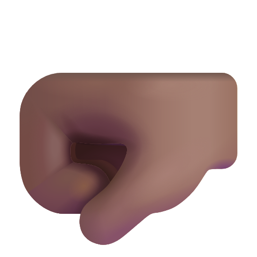 Left-facing Fist: Medium-Dark Skin Tone on Microsoft 3D