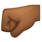 Left-facing Fist: Medium-Dark Skin Tone on WhatsApp