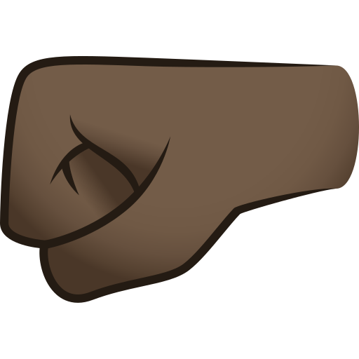 Left-facing Fist: Dark Skin Tone on JoyPixels