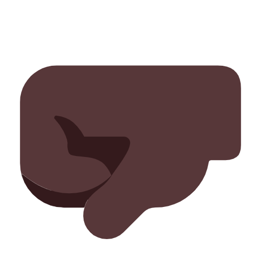 Left-facing Fist: Dark Skin Tone on Microsoft Fluent