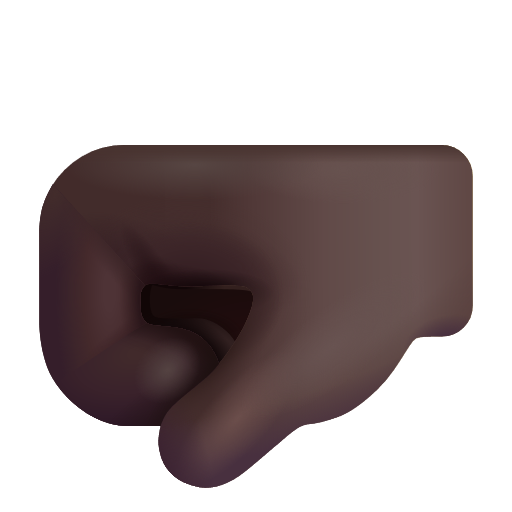 Left-facing Fist: Dark Skin Tone on Microsoft 3D