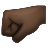 Left-facing Fist: Dark Skin Tone on WhatsApp