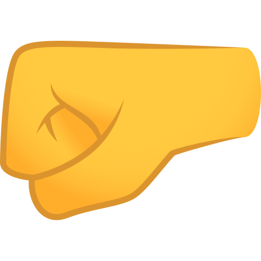 Left-facing Fist on JoyPixels