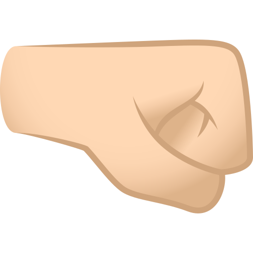 Right-facing Fist: Light Skin Tone on JoyPixels