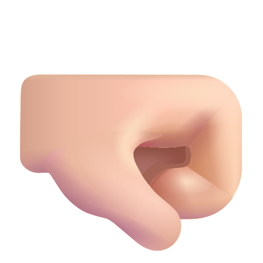 Right-facing Fist: Light Skin Tone on Microsoft 3D