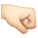 Right-facing Fist: Light Skin Tone on WhatsApp